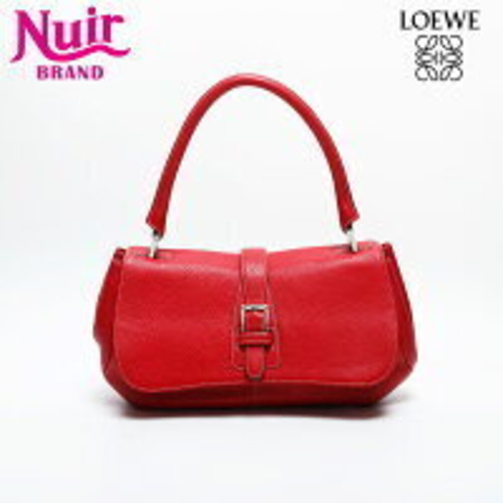 Loewe Leather One Shoulder Hobo Bag Red